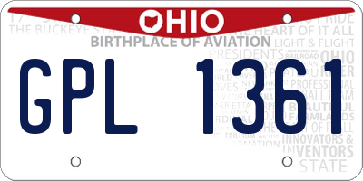 OH license plate GPL1361