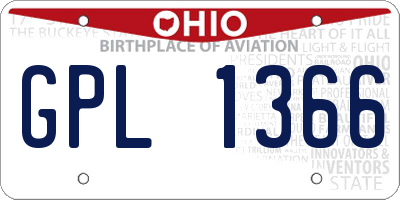 OH license plate GPL1366