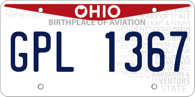 OH license plate GPL1367