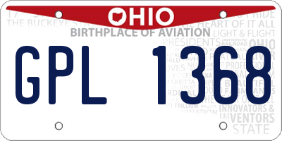 OH license plate GPL1368