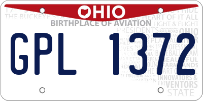 OH license plate GPL1372