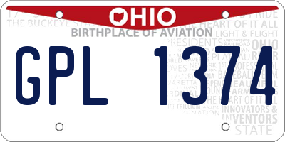 OH license plate GPL1374