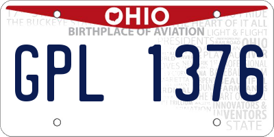 OH license plate GPL1376