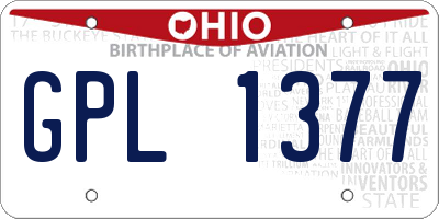 OH license plate GPL1377