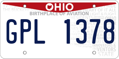 OH license plate GPL1378