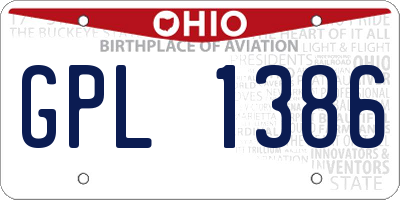 OH license plate GPL1386