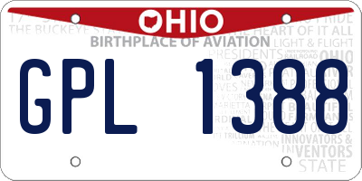 OH license plate GPL1388