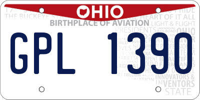 OH license plate GPL1390
