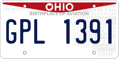 OH license plate GPL1391