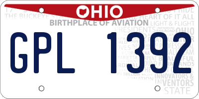 OH license plate GPL1392