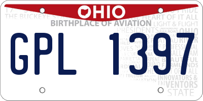 OH license plate GPL1397