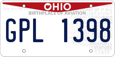 OH license plate GPL1398