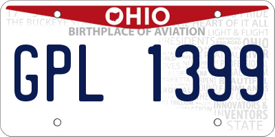 OH license plate GPL1399