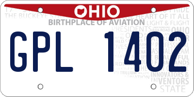 OH license plate GPL1402