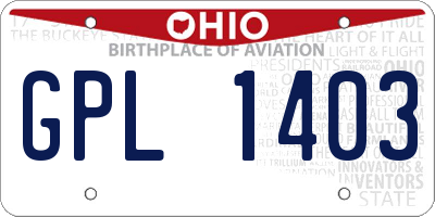 OH license plate GPL1403