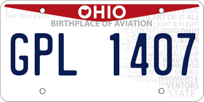 OH license plate GPL1407