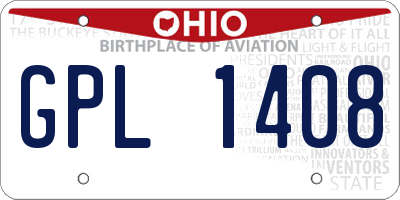 OH license plate GPL1408