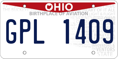 OH license plate GPL1409