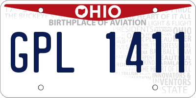 OH license plate GPL1411
