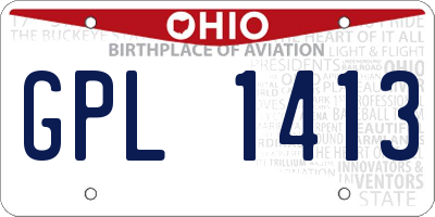 OH license plate GPL1413