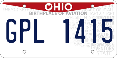 OH license plate GPL1415