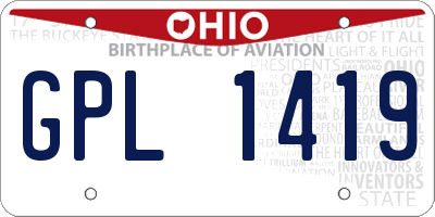 OH license plate GPL1419