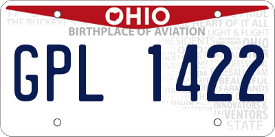OH license plate GPL1422