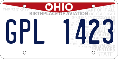 OH license plate GPL1423