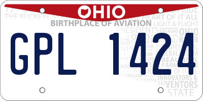OH license plate GPL1424