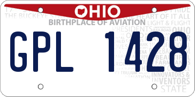 OH license plate GPL1428