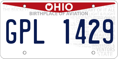 OH license plate GPL1429