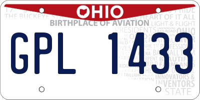 OH license plate GPL1433