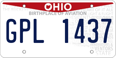 OH license plate GPL1437