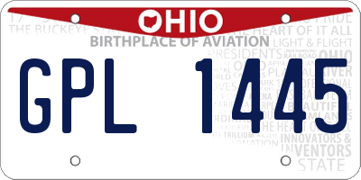 OH license plate GPL1445