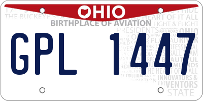 OH license plate GPL1447