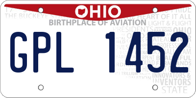 OH license plate GPL1452