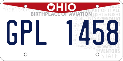 OH license plate GPL1458