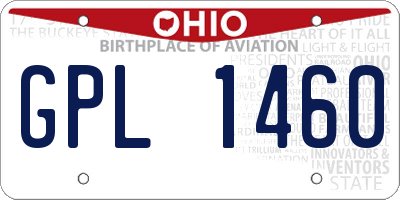 OH license plate GPL1460
