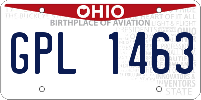 OH license plate GPL1463