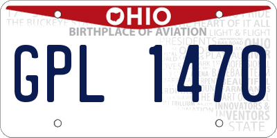 OH license plate GPL1470