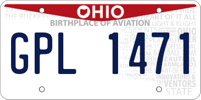 OH license plate GPL1471