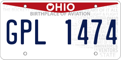 OH license plate GPL1474