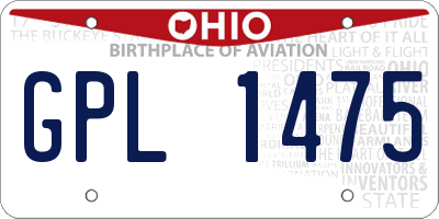 OH license plate GPL1475
