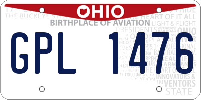 OH license plate GPL1476