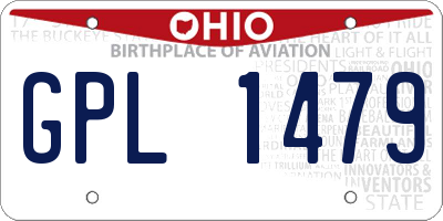 OH license plate GPL1479
