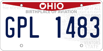 OH license plate GPL1483