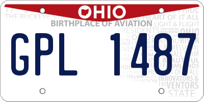 OH license plate GPL1487