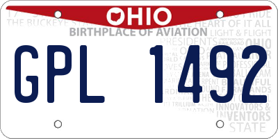OH license plate GPL1492