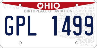 OH license plate GPL1499