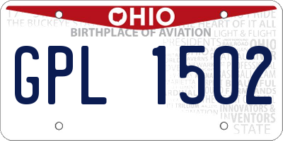 OH license plate GPL1502